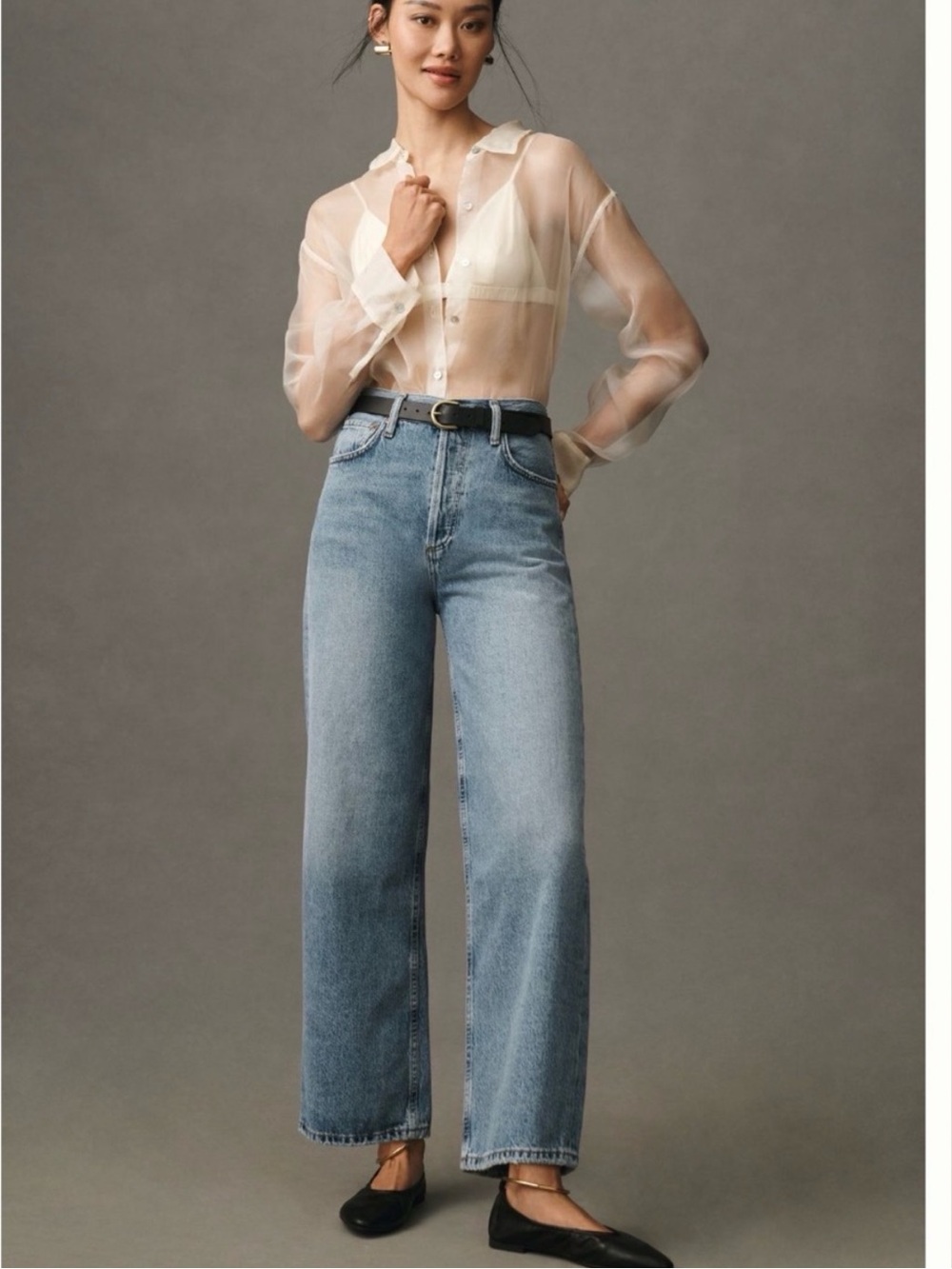 Agolde Jeans REN Wide Leg in Disclosure Light Wash